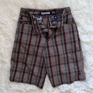 Vintage y2k Billabong Brown Plaid Bermuda Shorts